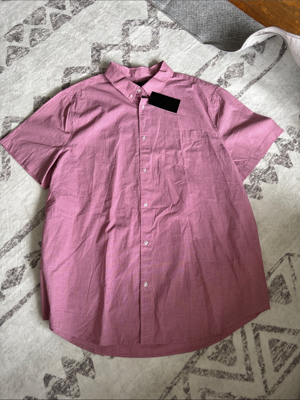 Five Four Short-Sleeve Button-Down Shirt in Rose